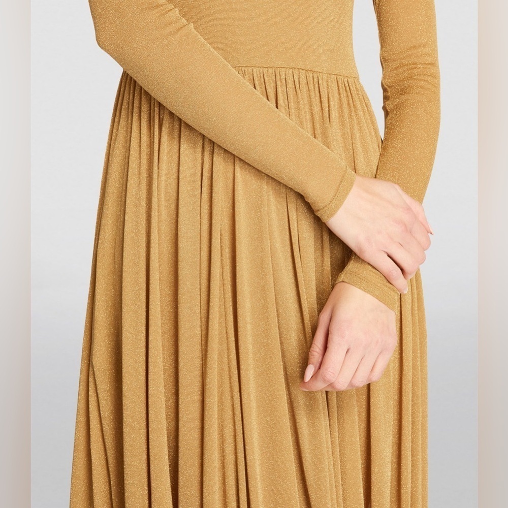 RUNWAY LOOK ZIMMERMANN Gold Lurex Lyrical Maxi Dress sz 1 NWT 2062$ - Picture 10 of 15